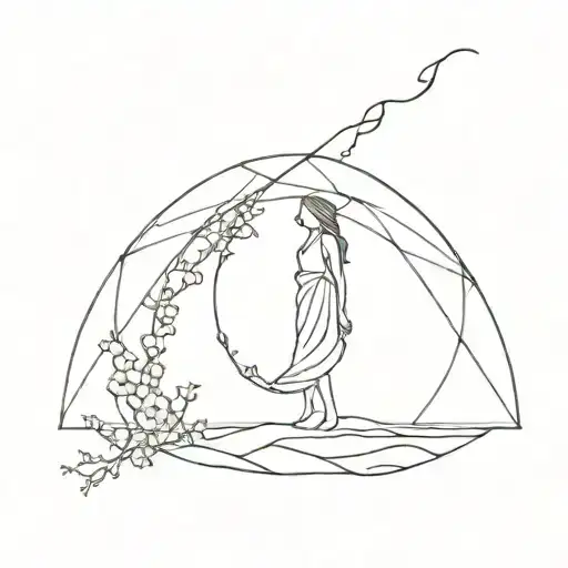 death, healing, sadness, journey freedom tattoo design idea