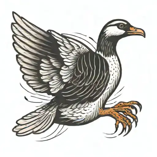 wild goose flying tattoo design idea