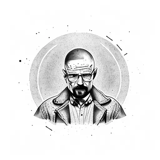 Walter White together with a chemical flask tattoo design idea