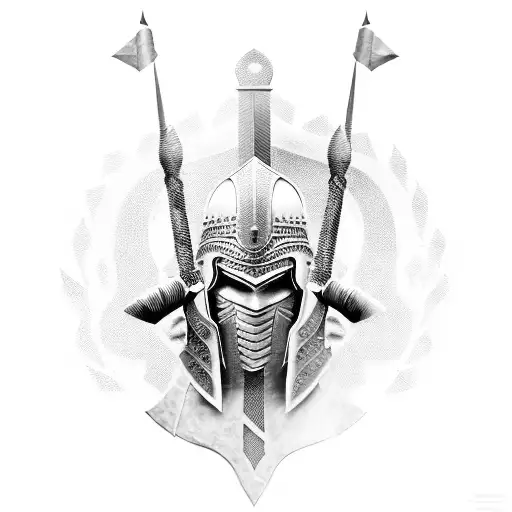 gladiator, warrior, armour, roman, weapons tattoo design idea