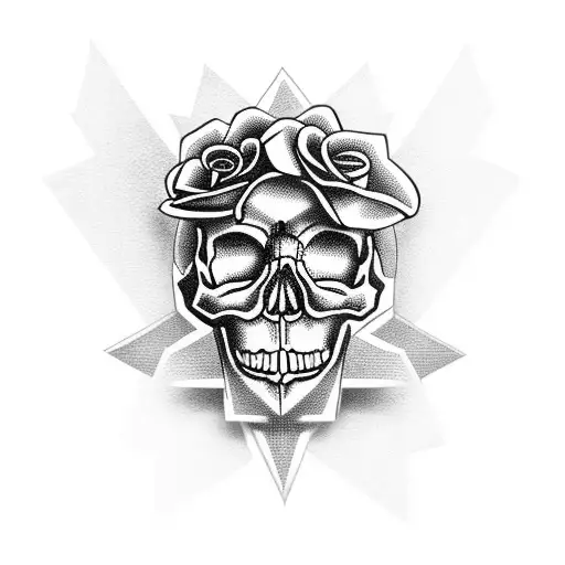 Skull and Roses tattoo design idea