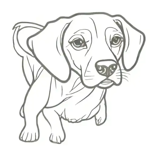 Beagle dog fineline tattoo tattoo design idea