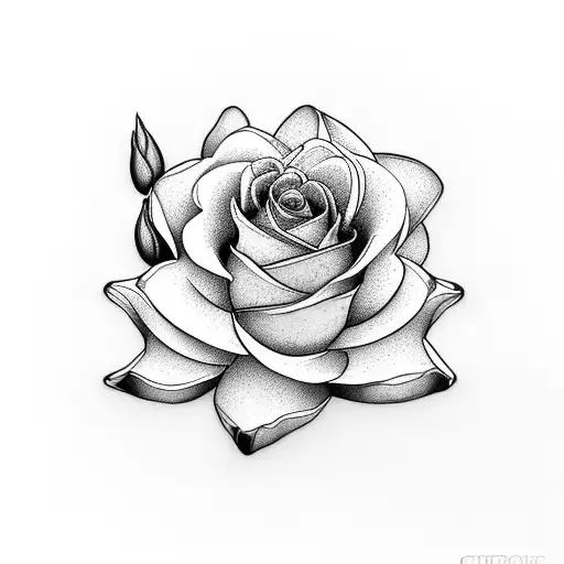 garden with these flowers: rose, lily of the valley, violet, water lily, two chrysanthemum  tattoo design idea