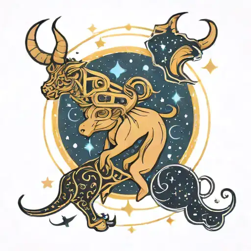 "40.04439,-75.38619" and constellations for taurus and leo tattoo design idea