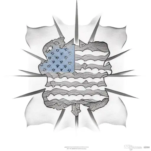 american flag sleeve tattoo design idea