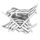 american flag with superman logo tattoo design idea