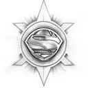 american flag with superman logo tattoo design idea