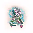 An elegant BDSM-inspired tattoo featuring Japanese rope bondage and cherry blossoms tattoo design idea