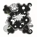 Incorporate elements of the four elements (earth, water, air, fire) into a tattoo design  tattoo design idea