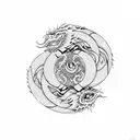 yin yang dragon tattoo design idea