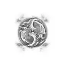 yin yang dragon tattoo design idea