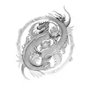 yin yang dragon tattoo design idea