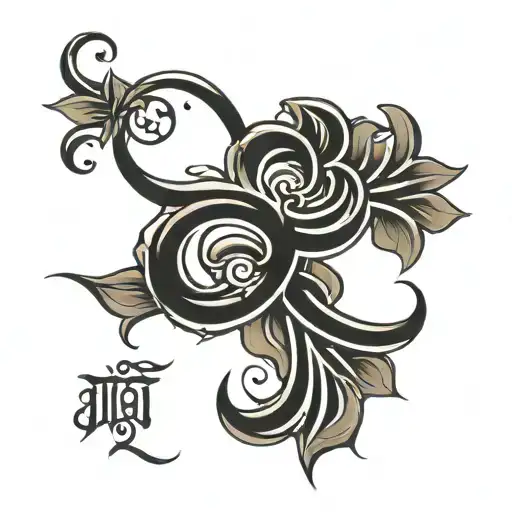 Hindi name written tattoo design idea