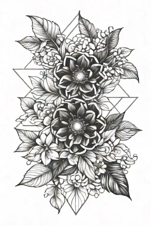 November and July birth flower tattoo design idea