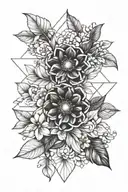 November and July birth flower tattoo design idea