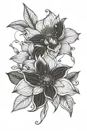 November and July birth flower tattoo design idea