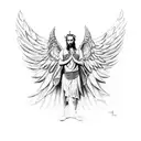hubris and consequences, lucifer as a human with wings. tattoo design idea