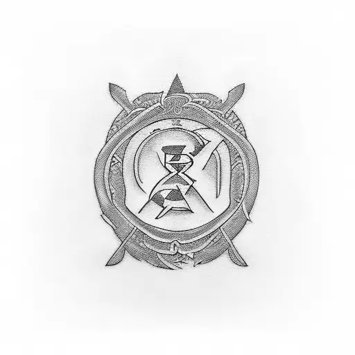 RHG initials. stoicism theme. tattoo design idea