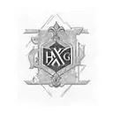 RHG initials. stoicism theme. tattoo design idea