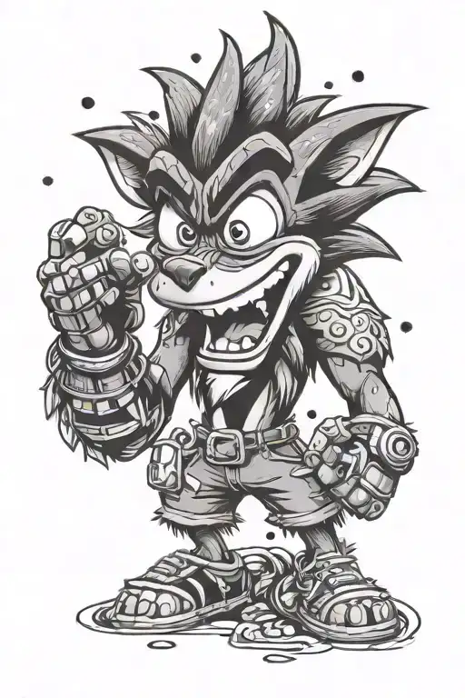 crash bandicoot tattoo design idea