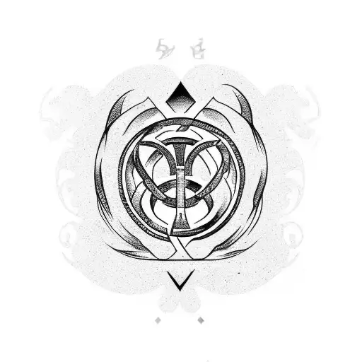 Yggdrasil round tattoo with rune tattoo design idea