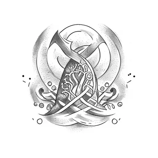 Yggdrasil round tattoo with rune tattoo design idea