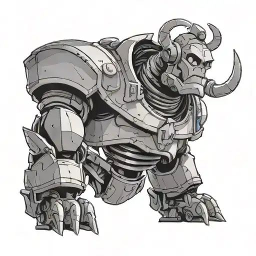 iron giant from the warner bros movie as a matador holding a muleta and bullfitghing but instead of a bull its a scorian tattoo design idea