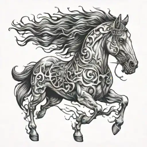demonic horse tattoo design idea