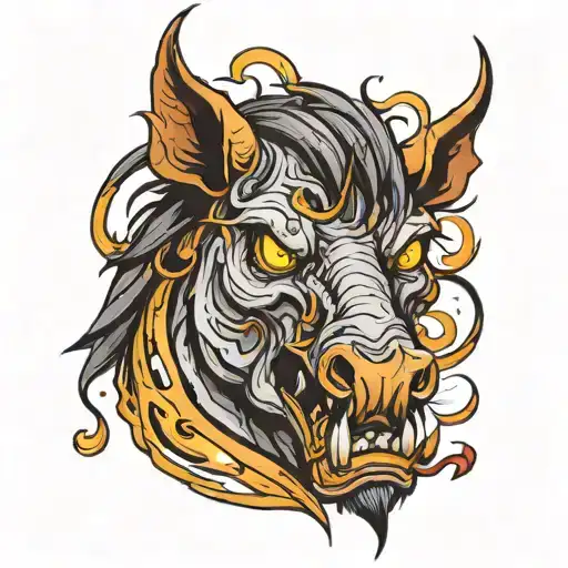 demonic horse tattoo design idea