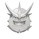 A sketch-style illustration of Sium's favorite things: Luffy in Gear 5 and Gengar tattoo design idea