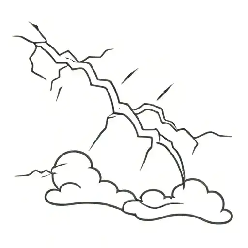 lightning bolt, clouds behind tattoo design idea