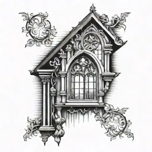 church window tattoo design idea