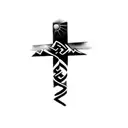 a cross with God is greater than highs and lows symbol  tattoo design idea