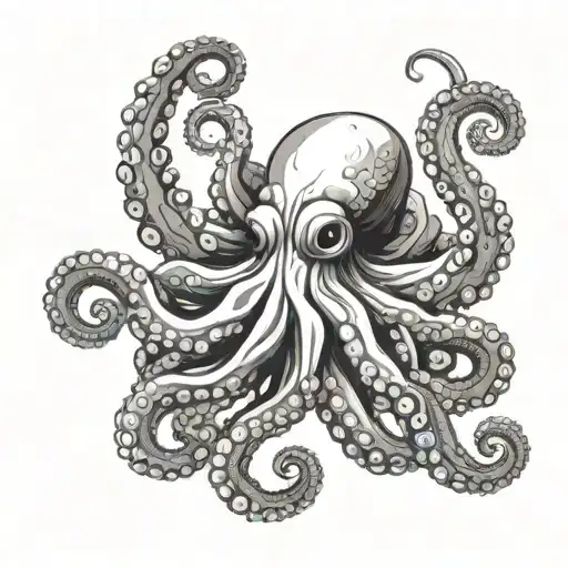 Octopus with tentacles giving italian hand gesture tattoo design idea
