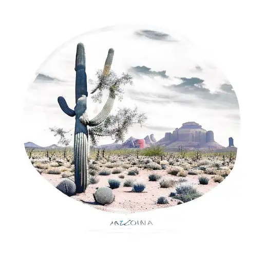 arizona desert landscape   tattoo design idea