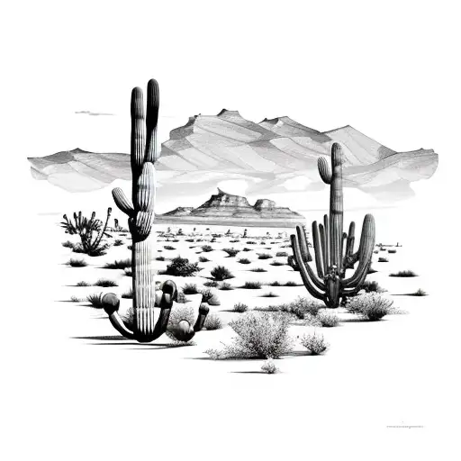 Painted Temple Tattoo - Rad little desert landscape scene by @baphometbill  🌵☀️🌵 #desert #deserttattoo #tattoo #lineworktattoo #skull #skulltattoo  #🌵 #armtattoo 📸: @jdsomething | Facebook