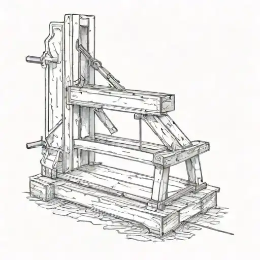 a guillotine tattoo design idea