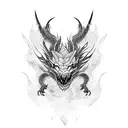 blackout dragon tattoo design idea