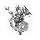 blackout dragon tattoo design idea