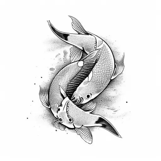  2 koi fish tattoo design idea