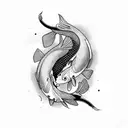  2 koi fish tattoo design idea