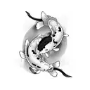  2 koi fish tattoo design idea