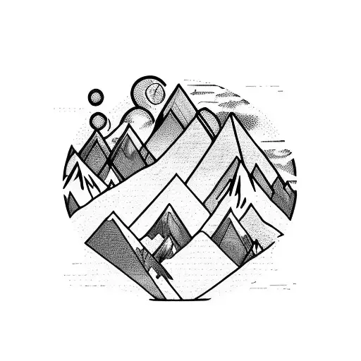 mountains and icebergs tattoo design idea