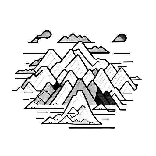 mountains and icebergs tattoo design idea