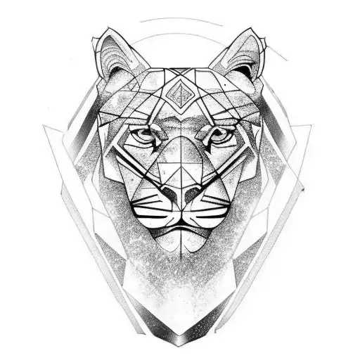 panthera with ancient Greece tattoo design idea