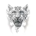 panthera with ancient Greece tattoo design idea