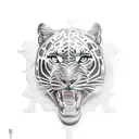 panthera with ancient Greece tattoo design idea