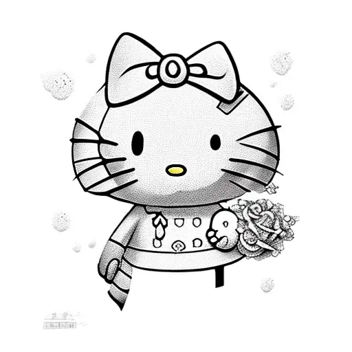 Hello kitty и демон  tattoo design idea