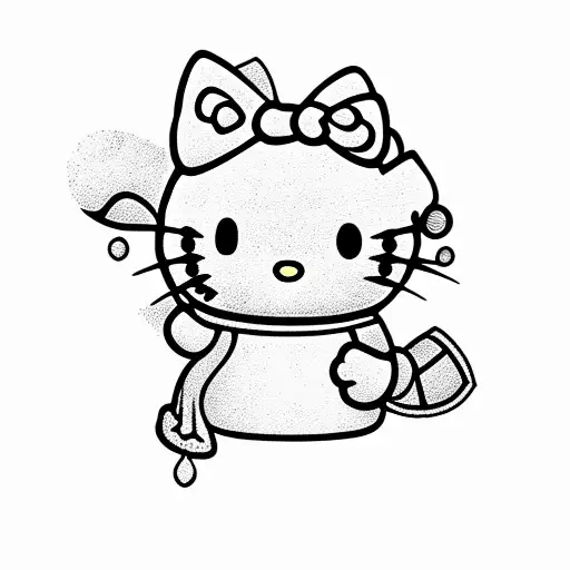 Hello kitty tattoo design idea