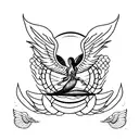 mermaid with seraphim wings tattoo design idea